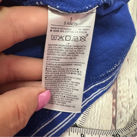 Janie and Jack Blue White Striped Hoodie sz 5Y cotton blend nautical classic - Picture 4 of 6